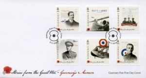 Guernsey 2017 FDC WWI WW1 Stories from Great War Pt 4 6v Set Cover Stamps