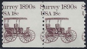 1907 - 18c Misperf Error / EFO Pair Surrey Transportation Series MNH (Stk9)