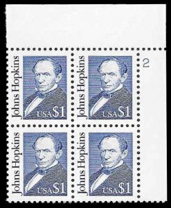 PCBstamps  US #2194e PB $4(4x$1.00)Johns Hopkins, Overall Tagged, 2, MNH, (PB...