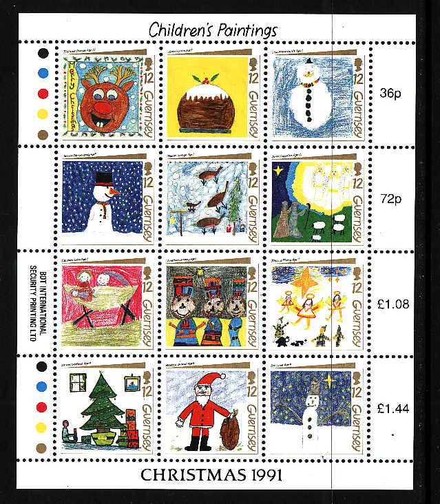 GUERNSEY 1991 ,Christmas MNH Sheet  # 464