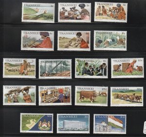 1976 South Africa - Transkei - Sc 5-21 - MNH VF - 17 singles - Culture