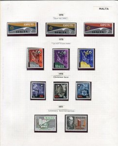 MALTA; 1970 early QEII Pictorial issues fine Mint small Lot of SETS