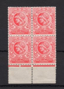 DE LA RUE MINERVA HEAD ESSAY PASTE-UP BLOCK OF 4 IN RED