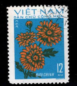 North Viet Nam Scott 719 Flower stamp Used CTO on various corners