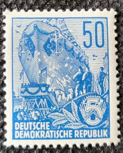 Germany, DDR, 1955, Ship Launching, #230, MH, SCV$6.25