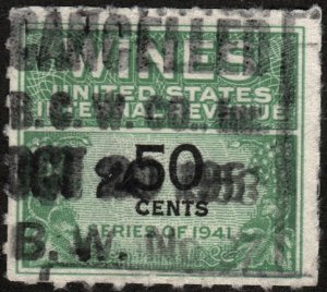 RE139 50¢ Wine Revenue Stamp (1942) Used