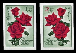 Hungary #1383-1384 Cat$20, 1961 May Day, imperf. set of two, never hinged