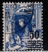 Algeria - #136 Street of Kasbah Surcharged   - Used