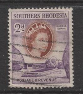 Southern Rhodesia- Scott 83 - QEII Definitives - 1953 - Used - Single 2d Stamp
