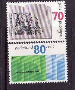 Netherlands-Sc#801-2- id7-unused NH set-Public libraries-1991-