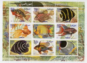 Somalia 1999 FISHES MARINE LIFE Sheetlet # 1 of 9 values MNH