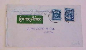 COLOMBIA  LOCAL POST BARRANCILLA 1924 WITH BOMB IN LOCAL POST STAMP B/S BOGOTA