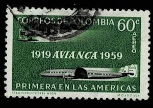 Colombia 1959,Mi.#894 used  Air post service and AVIANCA company, 40th Anniv.