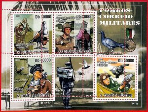 A3352- SAO TOME & PRINCIPE, ERROR MISPERF: 2009 Dove Bird, Postal Service, WW II