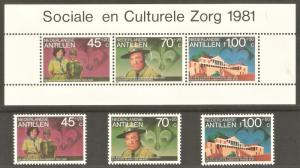 NETHERLANDS ANTILLES Sc# B189 - B191a  MNH FVF Set-3+ Souv Sht Scouts