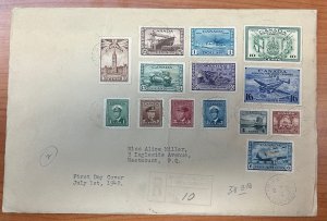 Canada  # 249-262 + BOB -  FDC  1st July, 1942 - Rare