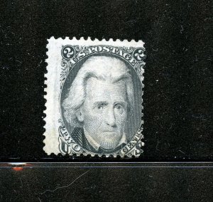 U.S. #73 (U323) Andrew jackson 2¢ black, 1863, M,No Gum, Ave, CV$140.00