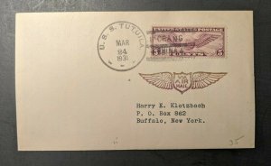 1931 USS Tutuila US Navy Airmail Cover to Buffalo NY Chang China Cancel