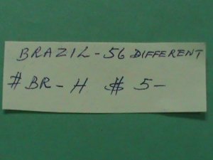 ​BRAZIL STAMPS: VERY OLD LARGE 56 DIFFERENT PICTORIAL BRAZIL USED STAMPS #BR-H