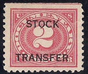 #RD2 2 cents Stock Transfer Stamp used XF