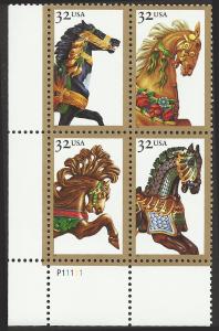 # 2976-2979 MINT NEVER HINGED CAROUSEL HORSES