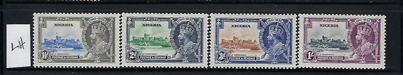 NIGERIA SCOTT#34-37 1935 GEORGE V SILVER JUBILEE MINT LIGHT HINGED