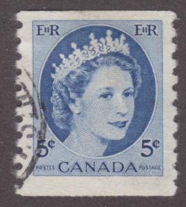 Canada 348 Queen Elizabeth II, Wilding Portrait 5¢ Coil 1954