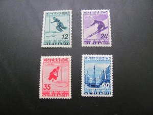 AUSTRIA 1936 MNH SC B138-141 WINTER SPORT SET $130 (100)