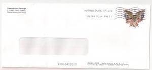 Forever Folk Art Eagle design window envelope used 2014