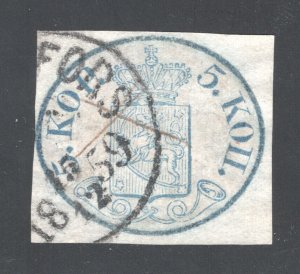 Finland #3  VF, Town cancel, Used, Certified, CV $2000.00  .....  1990004