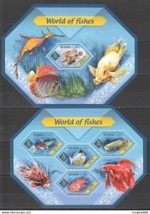 2014 Solomon Islands World Of Fishes Marine Life #2607-11 1+1 ** Ls253