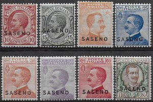 1923 Saseno 8v. bc. MNH Sassone n. 1/8