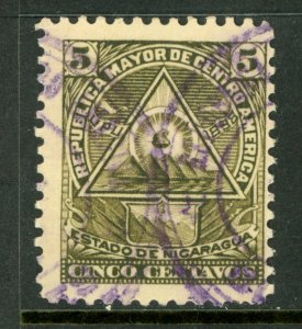 Nicaragua 1898 Seebeck Coat of Arms 10¢ Unwmk VFU B785 