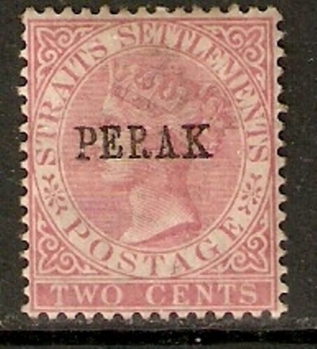 MALAYA PERAK SG21 1886 2c PALE ROSE MTD MINT