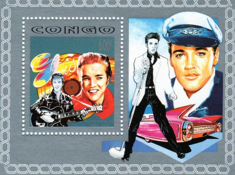 Congo 1992 Sc#965   Elvis Presley/Cadillac El Dorado S/S Perforated MNH