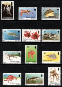 FALKLAND ISLANDS 1994 Inshore Marine Life; Scott 598-609, SG 701-12; MNH