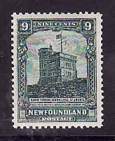 Newfoundland-Sc#152- id6-unused NH 9c Cabot's Tower-1928-well centered-