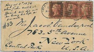 GREAT BRITAIN: POSTAL HISTORY: COVER to USA - SG 177 + 167 + 179 