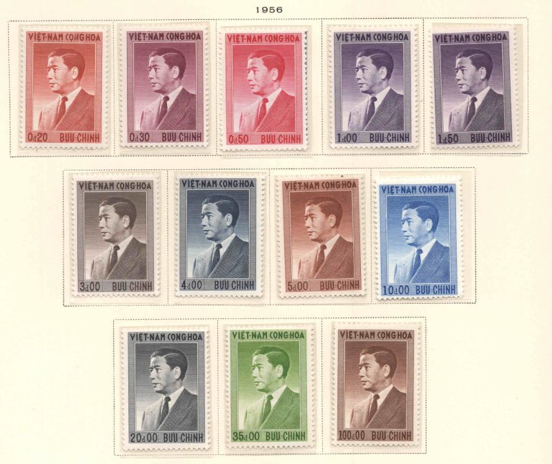 South Viet-Nam Scott 39-50 MH* Ngo Dinh Diem complete 1956 set