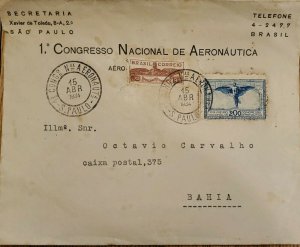 A) 1934, BRAZIL, I INTERNATIONAL CONGRESS OF AERONAUTICS, AERIAL, SAO PAULO 