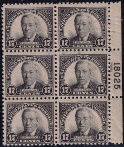 #623 Mint NH, F-VF, Plate number block of 6 (CV $325) (CV $19 - ID49763) - Jo...