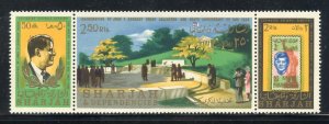 SHARJAH JOHN F.  KENNEDY ARLINGTON CEMETERY PERF STRIP  MINT NH