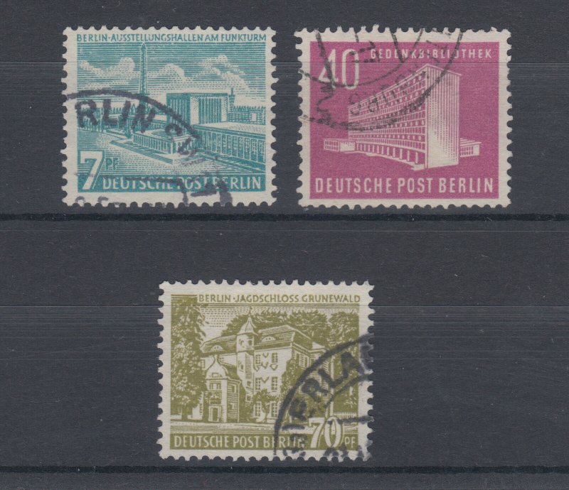 Germany, Berlin Sc 9N108-9N110 used 1954 Buildings complete F-VF