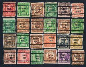 USA-24  Different  Bureau Precancels From Michigan