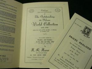 HR HARMER AUCTION CATALOGUE 1956 THE 'EHRMAN' WORLD COLLECTION