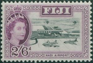 Fiji 1959 SG307 2/6d black and purple Nadi Airport QEII MNH