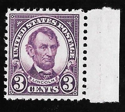 635A 3 cents Lincoln, Deep Violet Stamp Mint OG NH F-VF