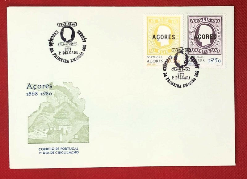 ZAYIX - 1980 Azores - Portugal FDC - Stamps on Stamps