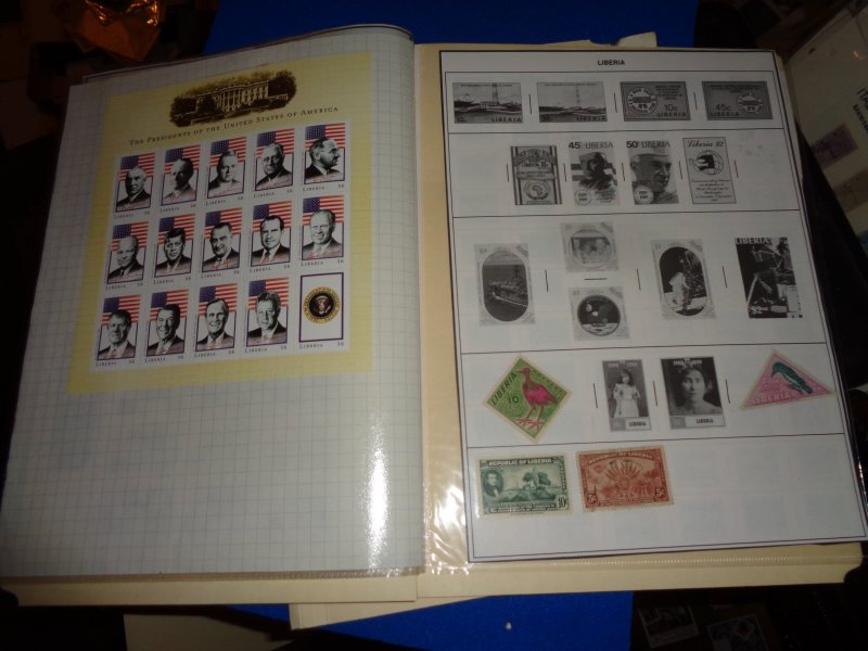 LIBERIA COLLECTION ON ALBUM PAGES, BOTH MINT AN USED