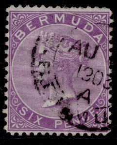 BERMUDA QV SG6, 6d dull purple, FINE USED. Cat £75.